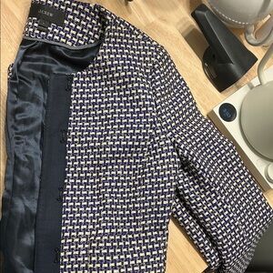 J. Crew Blue and White women’s twead Blazer size 0